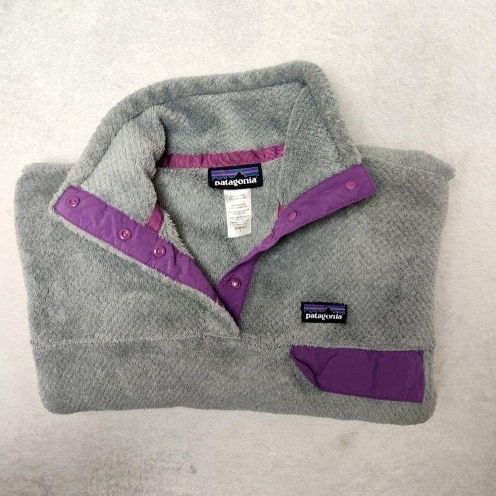 Patagonia Sweater Womens L Gray Pullover Re Tool Snap T Pullover Fleece 25442